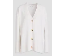 Wool and cashmere-blend cardigan - White