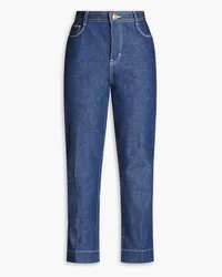 Tory Burch Cropped high-rise straight-leg jeans - Blue Blue