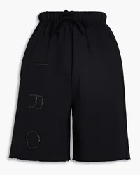 IRO Joela appliquéd cotton-fleece shorts - Black Black