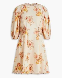 Zimmermann Floral-print linen mini dress - Pink Pink