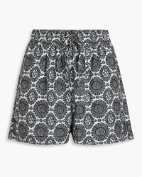 Solid and Striped The Charlie printed satin shorts - Black Black