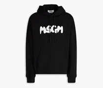 Printed French cotton-terry hoodie - Black