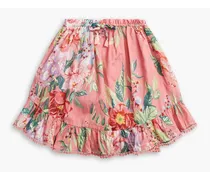 Kids Bellitude ruffled floral-print cotton skirt - Pink