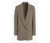 Bead-embellished cotton-blend jersey blazer - Neutral