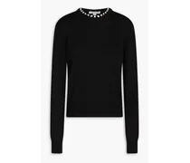 Crystal-embellished cashmere sweater - Black