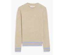 Striped mélange wool and cashmere-blend sweater - Neutral
