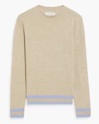 Chinti & Parker Striped mélange wool and cashmere-blend sweater - Neutral Neutral