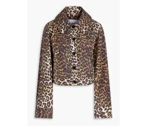 Leopard-print hemp and cotton-blend canvas jacket - Animal print