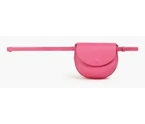 Textured-leather belt bag - Pink