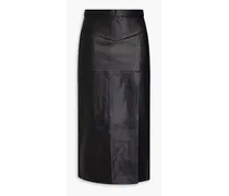 Leather midi pencil skirt - Black