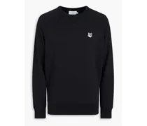 Appliquéd French cotton-terry sweatshirt - Black