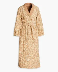 By Malene Birger Robanna belted printed quilted crepe coat - Neutral Neutral