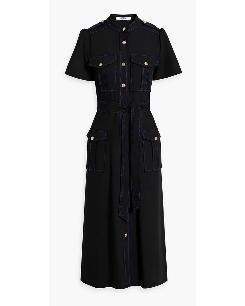 Derek Lam Judy belted twill midi shirt dress - Black Black