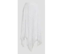 Alice Olivia - Katz lace-trimmed plissé-chiffon midi skirt - White