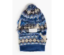 Brushed Fair Isle wool and cotton-blend balaclava - Blue