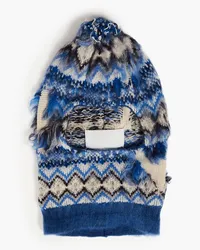 Maison Margiela Brushed Fair Isle wool and cotton-blend balaclava - Blue Blue