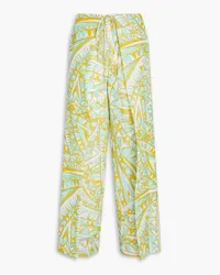 Emilio Pucci Cotton-blend mousseline wide-leg pants - Green Green