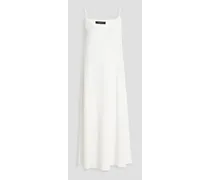 Textured cotton midi slip dress - White