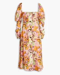 REJINA PYO Kirsty floral-print crepe midi dress - Pink Pink