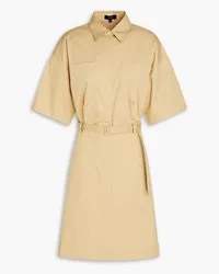 Theory Belted stretch-cotton twill mini shirt dress - Neutral Neutral