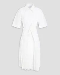 Thom Browne Pleated cotton-shirt dress - White White