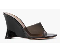 Futura 95 patent-leather and PVC wedge sandals - Black
