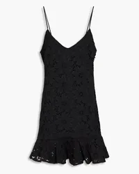 ROTATE Birger Christensen Ruffled corded lace mini dress - Black Black