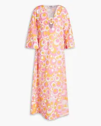 Vivetta Embellished printed cotton midi dress - Pink Pink