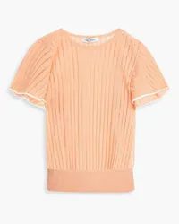 Valentino Garavani Ribbed silk top - Orange Orange