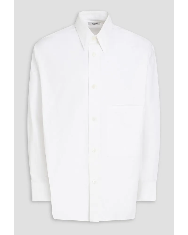 Valentino Garavani Oversized cotton-poplin shirt - White White