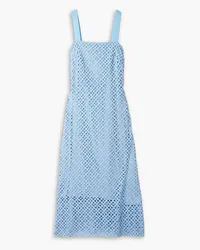 Miguelina Blake crocheted cotton midi dress - Blue Blue