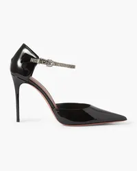 Amina Muaddi Ursina crystal-embellished patent-leather pumps - Black Black