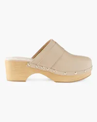 aeyde Bibi studded leather clogs - Neutral Neutral