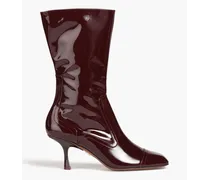 Patent-leather ankle boots - Burgundy