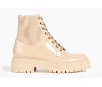 Martis glossed-leather combat boots - Neutral