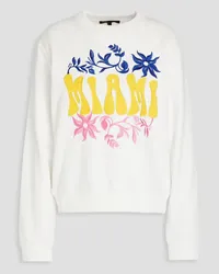 Maje Embroidered French terry sweatshirt - White White