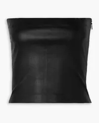 SPRWMN Strapless leather top - Black Black