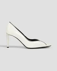 Giuseppe Zanotti Zip-detailed patent-leather pumps - White White