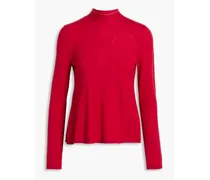 Wool, silk and cashmere-blend turtleneck sweater - Red