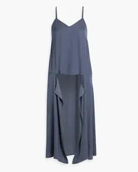 palmer//harding Inhale asymmetric draped satin-crepe camisole - Blue Blue