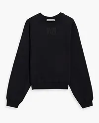 Alexander Wang Appliquéd cotton-blend fleece sweatshirt - Black Black