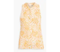 Maraloma twist-front printed cotton-mousseline top - Yellow