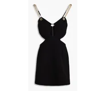 Dulce Amor chain-embellished cutout crepe mini dress - Black