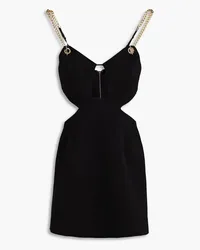 Rebecca Vallance Dulce Amor chain-embellished cutout crepe mini dress - Black Black