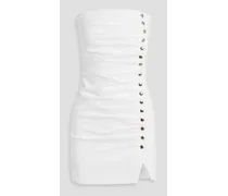 Megh strapless pleated denim mini dress - White