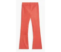 Lori kick-flare leather pants - Orange