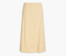Tulip linen-blend midi skirt - Neutral
