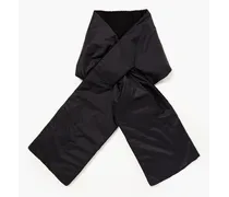 Reversible padded shell and wool scarf - Black