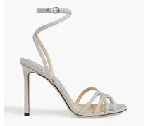Mimi 100 glittered woven sandals - Metallic