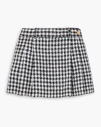 Versace Pleated checked wool-tweed mini skirt - Black Black